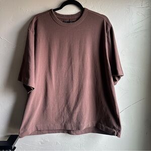 Brown Heavyweight Cotton Tee XL Minimalist Boxy Blank Streetwear Essential Sz XL